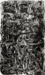 l anatomiste huile papier 20x65